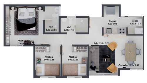 apartamentos en venta pereira toledo plano medidas